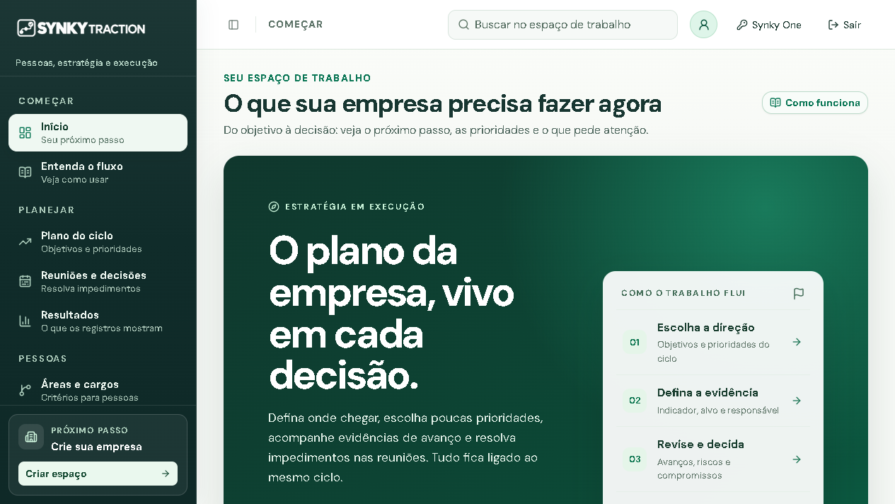 Visão geral real do Synky Traction